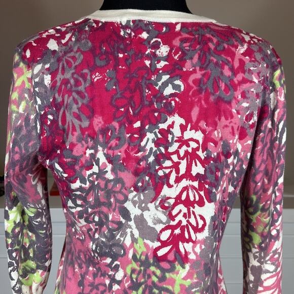 Anthropologie Tabitha Ruffle Floral Button Front Cardigan Pockets Cotton Size M - Picture 11 of 14